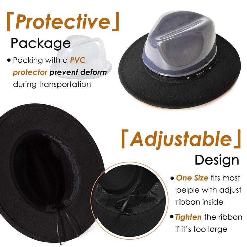 Lisianthus Women Belt Buckle Fedora Hat Black - Image 5